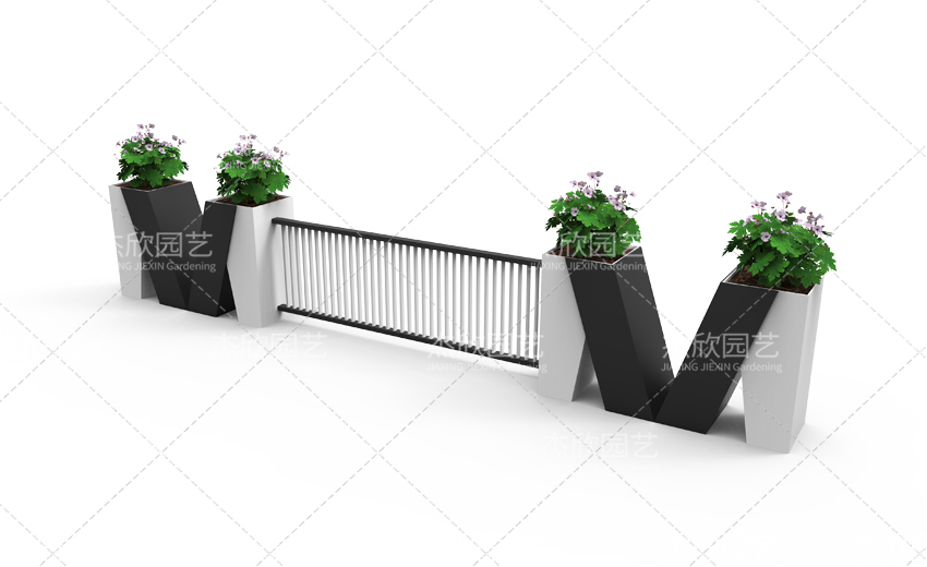 現代M形異形鋁合金花箱護欄