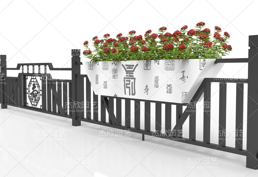 PVC傳統文化壽比南山護欄花箱